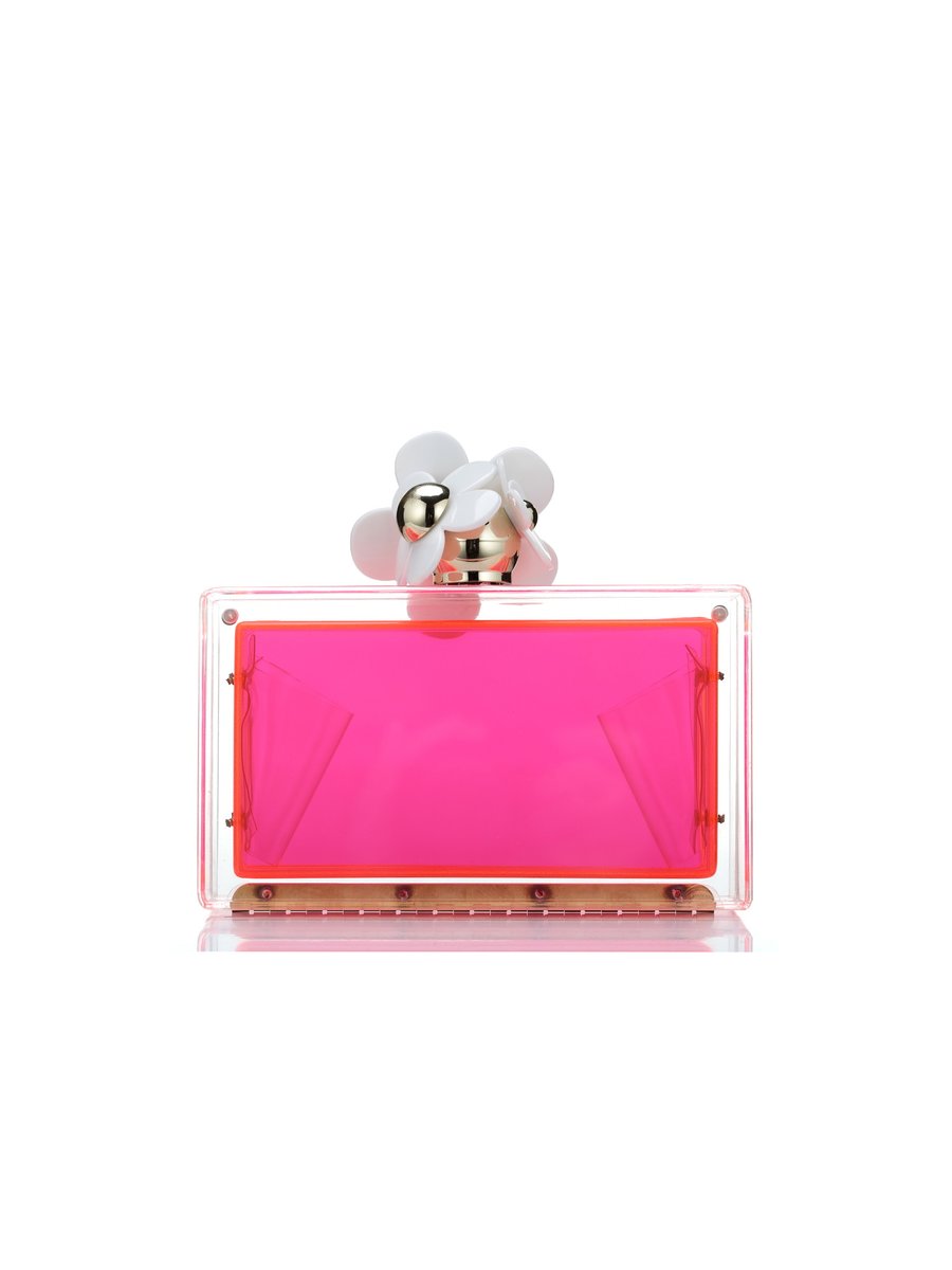 neon pink clutch